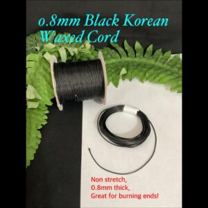 0.8mm Black Korean Waxed cord (est 175yards)