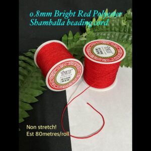 0.8mm Bright Red Polyester Shamballa beading cord (est 80metres)