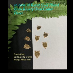 16.5mm 18 Karat Gold Plated Brass Rosary Oval Centerpieces 20% off!