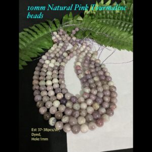 10mm Natural Pink Tourmaline beads (est 37-38pcs) 10% off!