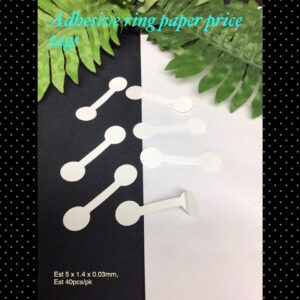 5mm White Adhesive ring paper price tags (est 40pcs)