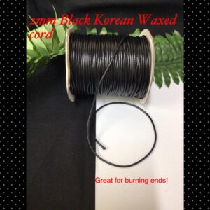 2mm Black Korean Waxed cord (est 20ft)