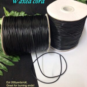 1.5mm Black Korean Waxed cord (est 200yards)