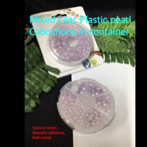 Mixed Lilac Plastic Pearl Cabochons in container 30% off!