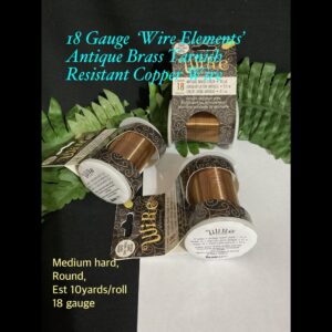 18gauge ‘Wire Elements’ Antique Brass tone Tarnish Resistant Copper wire (est 10yards)