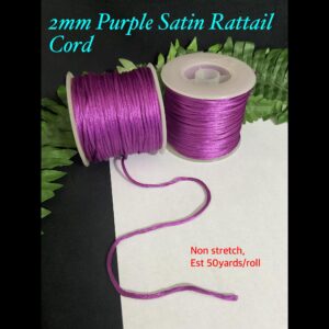 2mm Purple Satin Rattail cord (est 50yards)