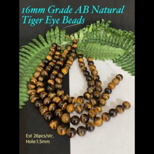 16mm Grade AB Natural Tiger Eye beads (est 26pcs)