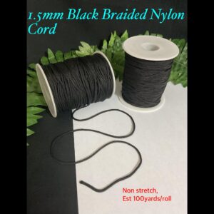 1.5mm Black Braided Nylon Cord (est 100yards)