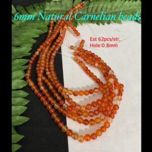 6mm Natural Carnelian beads (est 62pcs)