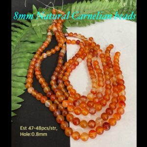 8mm Natural Carnelian beads (est 47-48pcs)