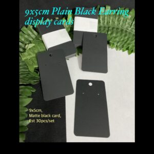 9x5cm Black Plain /Earring display cards (est 30pcs)