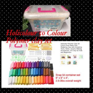 Holicolour 50 colour polymer clay set in container
