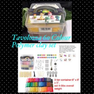Tavolozza 60 Colors Polymer Clay Set in 3Tier Container