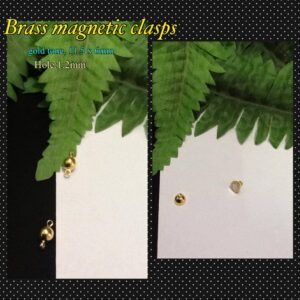 11.5x6mm Gold tone Brass round magnetic clasps (4sets)