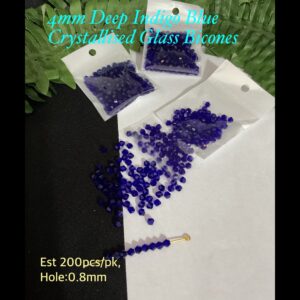 4mm Deep Indigo Blue Crystallised Sparkle Glass bicones (est 200pcs) 10% off! Limited time!