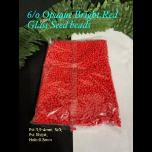 6/0 Opaque Bright Red Glass seed beads (est 1lb)