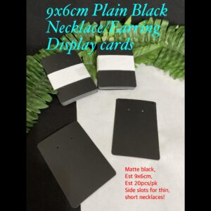 9x6cm Plain Black Necklace/Earring display cards (est 20pcs)