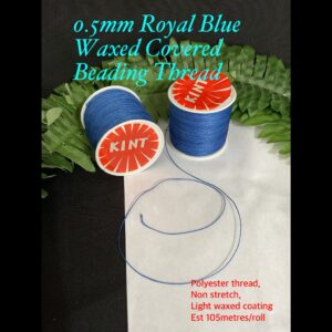 0.5mm Royal Blue Waxed Covered Beading Thread (est 105metres)