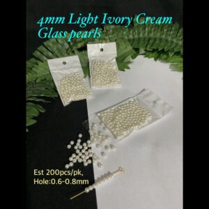 4mm Light Ivory Cream glass pearls (est 200pcs)