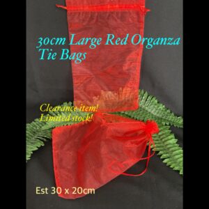 30cm Large red Organza Tie Bags (CLEARANCE ITEM!) 50% off!