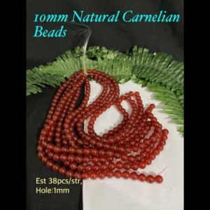 10mm Natural Carnelian beads (est 38pcs)