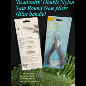 'Beadsmith' Double Nylon jaw Round Nose Pliers (Blue handle)