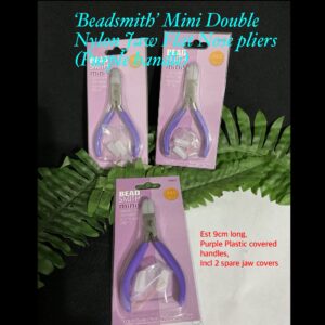 'Beadsmith' Mini Double Nylon jaw Flat Nose Pliers (Purple handle)
