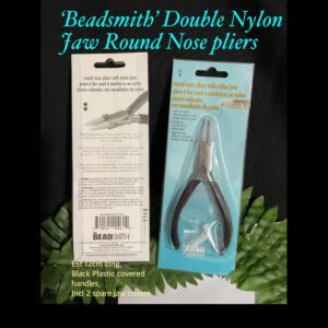 'Beadsmith' Double Nylon jaw Round Nose Pliers (black handle)
