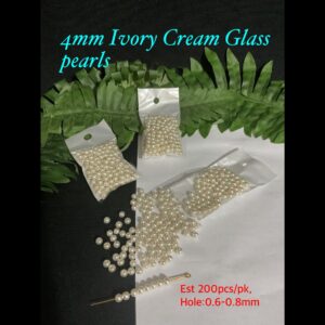 4mm Ivory Cream glass pearls (est 200pcs)