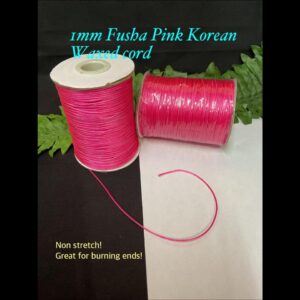 1mm Fusha Pink Korean Waxed cord (est 169-174yards)