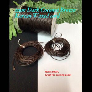 1mm Dark Coconut Brown Korean Waxed cord (est 169-174yards)