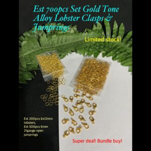 Est 700pcs Set Gold Tone Alloy Lobster Clasps/Jumprings