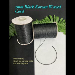 1mm Black Korean Waxed cord (est 169-174yards)