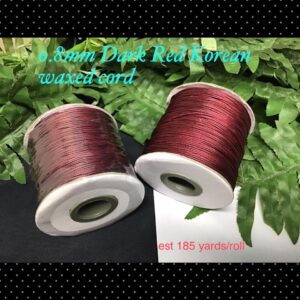 0.8mm Dark Red Korean waxed cord (est 185 yards)