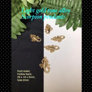 29mm Light Gold Tone Scorpion Alloy Pendants