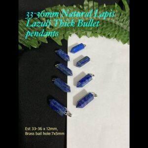 33-36mm Natural Lapis Lazuli Thick Bullet Pendants