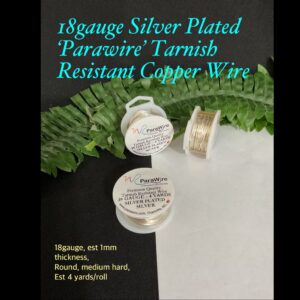 18Gauge Silver plated 'Parawire' copper wire (est 4yards) 10% off!