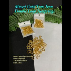 Mixed Gold Tone Iron Double Loop Jumprings (est 0.50oz)