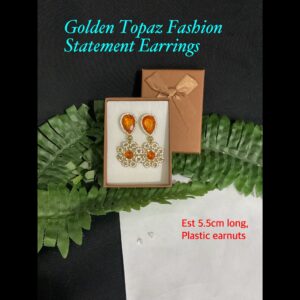 Golden Topaz Fashion Statement Earrings in box 20% off!
