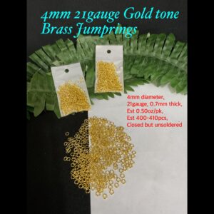 4mm 21gauge Gold Tone Brass Jumprings (0.50oz)