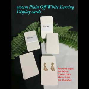 9x5cm Plain Off White Earring display cards (est 20pcs) rounded edges!