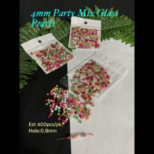 4mm Party Mix glass pearls (est 400pcs)