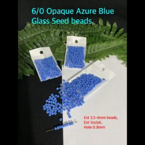 6/0 Opaque Azure Blue Glass seed beads (est 1oz)