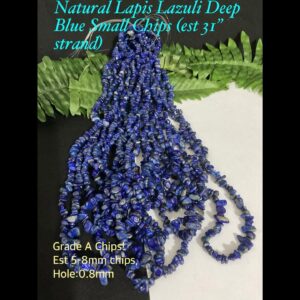Natural Lapis Lazuli Deep Blue Small Chips (est 31"strand)