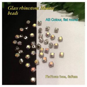 6x5mm AB Clear Glass rhinestone Montee Beads (10pcs)