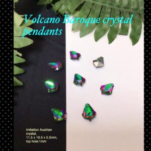 16mm Volcano Faceted Baroque Shaped Crystal pendants (pair)