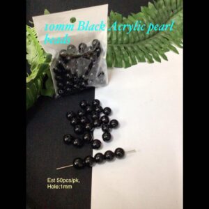 10mm Black Acrylic Pearls (est 50pcs)