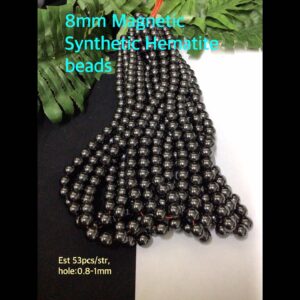 8mm Magnetic Synthetic Hematite beads (est 53pcs) 10% off!