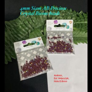4mm Siam Ab Preciosa Crystal Bicone beads (est 144pcs) 10% off!