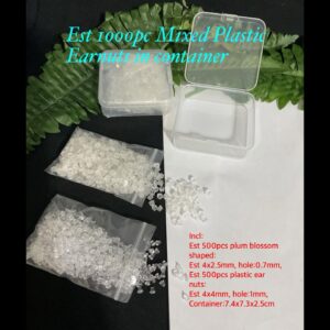 Est 1000pc Mixed Plastic Earnuts in container